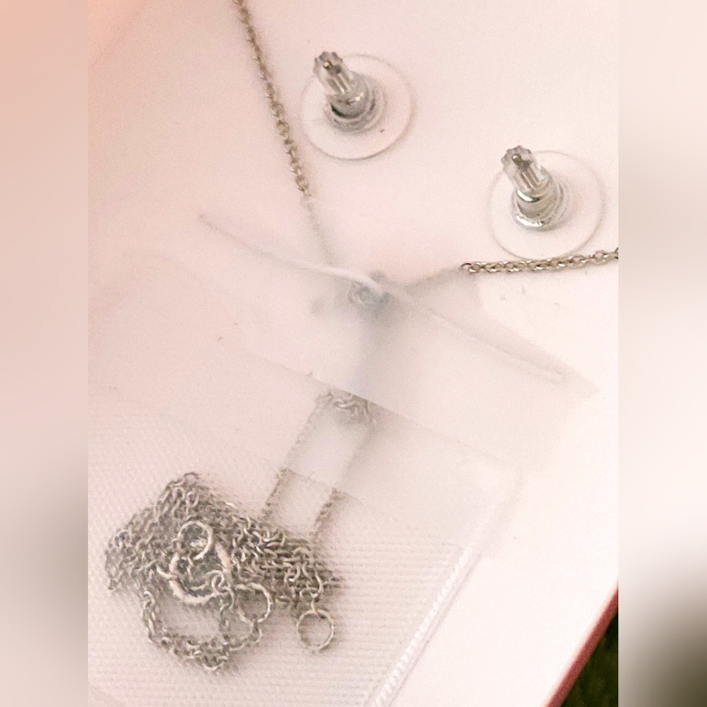 NEW! Camila Rose Cubic Zirconia Fine Silver Plated 16" Necklace and Earring Set. - Picture 11 of 12